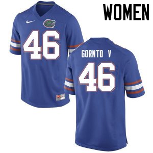 Women's Florida Gators #46 Harry Gornto V NCAA Nike Blue Authentic Stitched College Football Jersey ZAJ3862FT